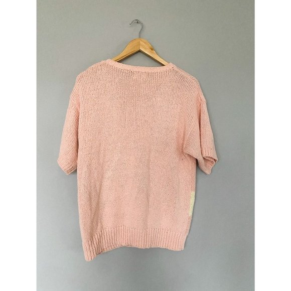 Vintage Acrylic Pastel Sweater Womens Large Fairy Kei 90s flower print - Picture 5 of 8